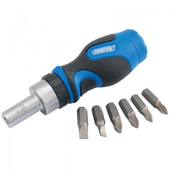 Stubby Ratchet Screwdriver and Bit Set (7 Piece) Stubby Ratchet Screwdriver and Bit Set (7 Piece)