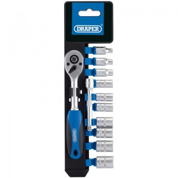 Metric Socket and Ratchet Set, 1/4” Sq. Dr. (12 Piece) Metric Socket and Ratchet Set, 1/4” Sq. Dr. (12 Piece)