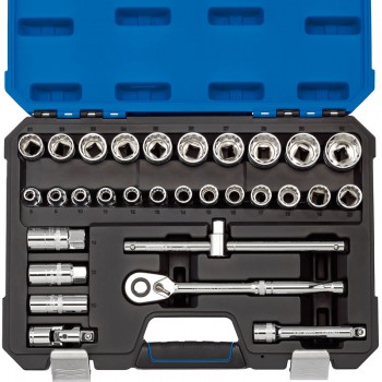 Metric Socket Set, 1/2” Sq. Dr. (30 Piece) Metric Socket Set, 1/2” Sq. Dr. (30 Piece)