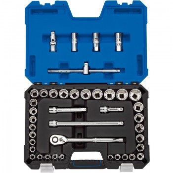 Draper Expert MM/AF Combined Socket Set, 1/2” Sq. Dr., Blue (41 Piece) Draper Expert MM/AF Combined Socket Set, 1/2” Sq. Dr., Blue (41 Piece)