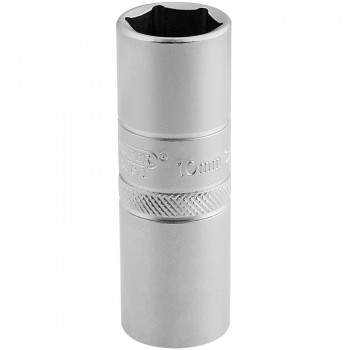 10mm Thread 6 Point Satin Chrome Spark Plug Socket, 1/2” Sq. Dr., 16mm 10mm Thread 6 Point Satin Chrome Spark Plug Socket, 1/2” Sq. Dr., 16mm