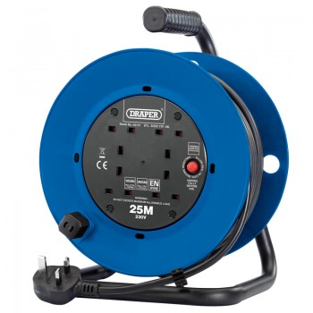 230V Four Socket Industrial Cable Reel, 25m 230V Four Socket Industrial Cable Reel, 25m