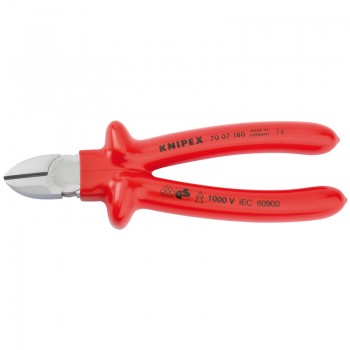 Knipex 70 07 180 Fully Insulated S Range Diagonal Side Cutter, 180mm Knipex 70 07 180 Fully Insulated S Range Diagonal Side Cutter, 180mm