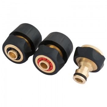 Brass and Rubber Hose Connector Set (3 Piece) Brass and Rubber Hose Connector Set (3 Piece)