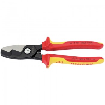 Knipex 95 18 200UKSBE VDE Fully Insulated Cable Shears, 200mm Knipex 95 18 200UKSBE VDE Fully Insulated Cable Shears, 200mm