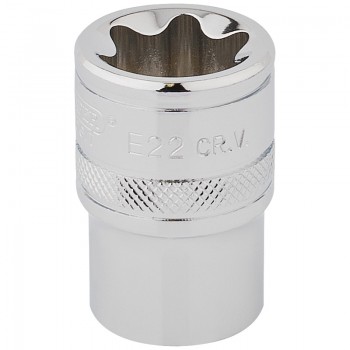 Draper TX-STAR® Socket, 1/2” Sq. Dr., E22 Draper TX-STAR® Socket, 1/2” Sq. Dr., E22