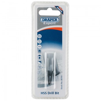 HSS Drill Bit, 0.5mm (Pack of 10) HSS Drill Bit, 0.5mm (Pack of 10)