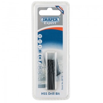 HSS Drill Bit, 2.0mm (Pack of 10) HSS Drill Bit, 2.0mm (Pack of 10)