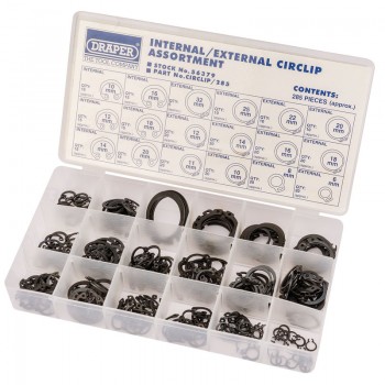 Internal and External Circlip Assortment (285 Piece) Internal and External Circlip Assortment (285 Piece)