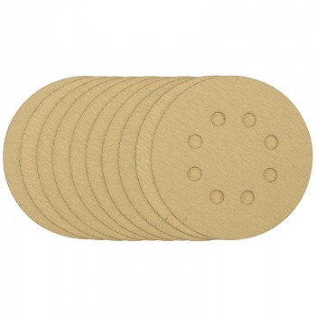 Gold Sanding Discs with Hook & Loop, 125mm, 120 Grit (Pack of 10) Gold Sanding Discs with Hook & Loop, 125mm, 120 Grit (Pack of 10)