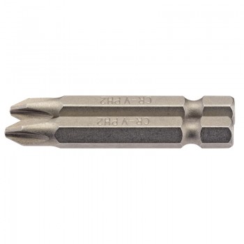 Cross Slot Insert Bit, 1/4&rdquo; Hex, 50mm Long, No.2 (Pack of 2)