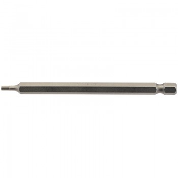 Hexagonal Insert Bit, 2.5mm, 1/4” Hex, 100mm Long (Pack of 1) Hexagonal Insert Bit, 2.5mm, 1/4” Hex, 100mm Long (Pack of 1)