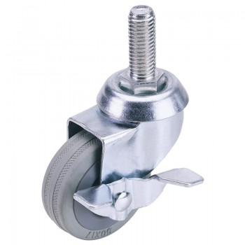 Swivel Bolt Fixing Rubber Castor with Brake, 50mm Diameter, S.W.L. 50kg Swivel Bolt Fixing Rubber Castor with Brake, 50mm Diameter, S.W.L. 50kg
