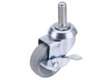 Swivel Bolt Fixing Rubber Castor with Brake, 100mm Diameter, S.W.L. 80kg