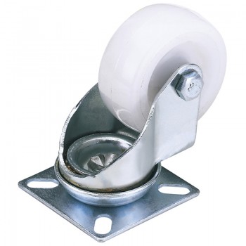 Swivel Plate Fixing Nylon Wheel, 100mm Diameter, S.W.L. 125kg