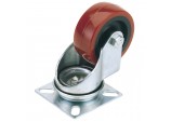 Swivel Plate Fixing Polyurethane Wheel, 75mm Diameter, S.W.L. 70kg
