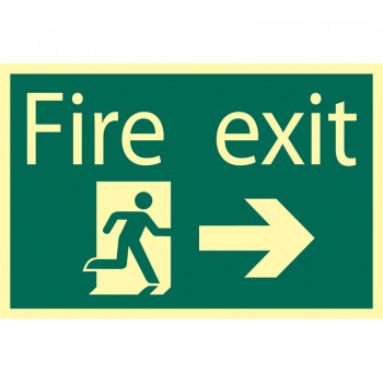 Glow In The Dark ’Fire Exit Arrow Right’ Safety Sign Glow In The Dark ’Fire Exit Arrow Right’ Safety Sign