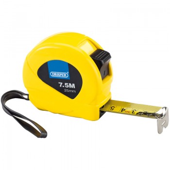 Measuring Tapes, 7.5m/25ft x 25mm, 3 Colours (Dispenser of 12) Measuring Tapes, 7.5m/25ft x 25mm, 3 Colours (Dispenser of 12)