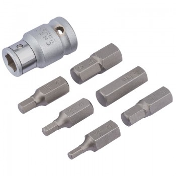 Metric Hexagon Bit Set, 1/2” Sq. Dr. (7 Piece) Metric Hexagon Bit Set, 1/2” Sq. Dr. (7 Piece)