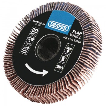Aluminium Oxide Flap Wheel, 10 x 60mm, 80 Grit